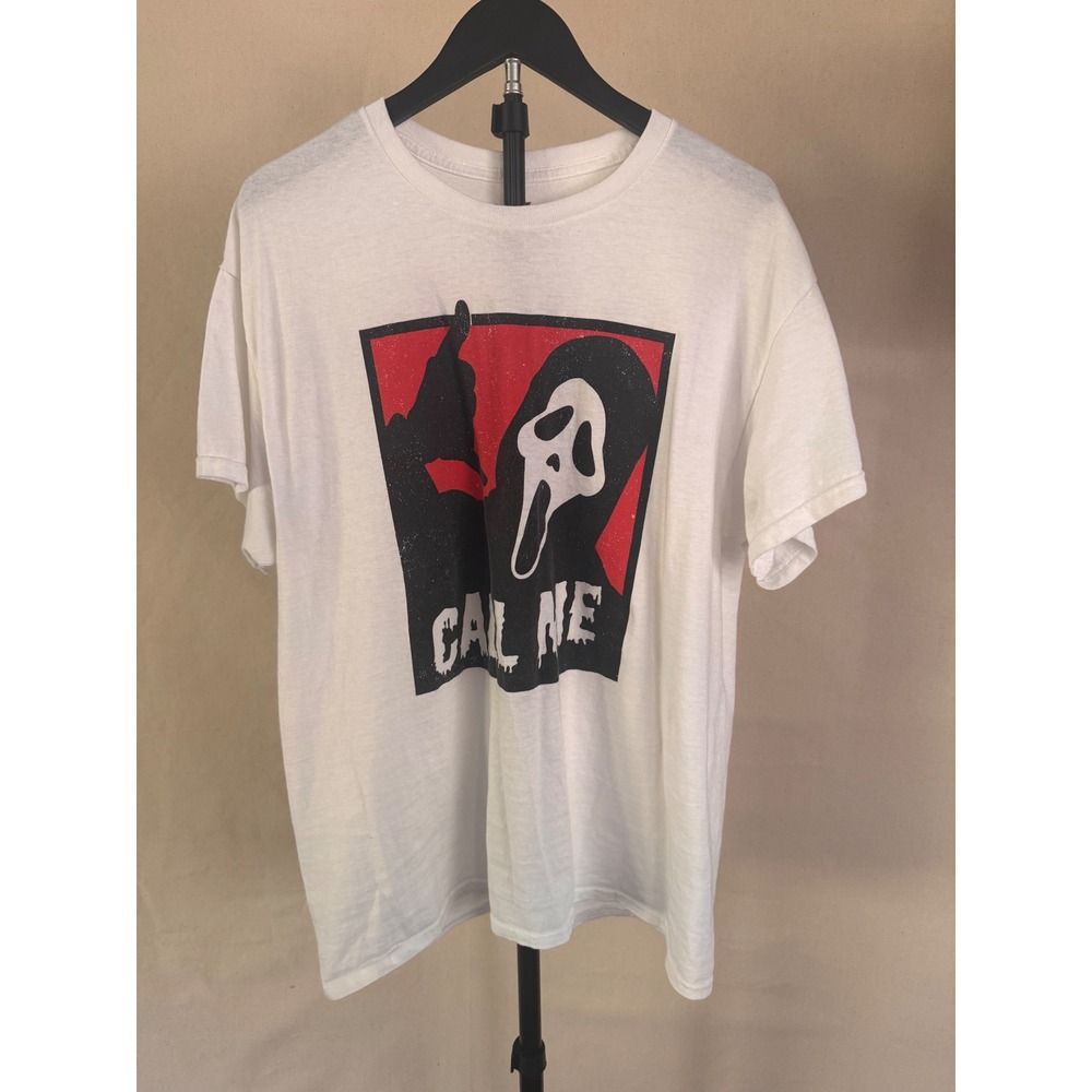 Ghost Face Graphic T-Shirt Large Scream Horror Tee
